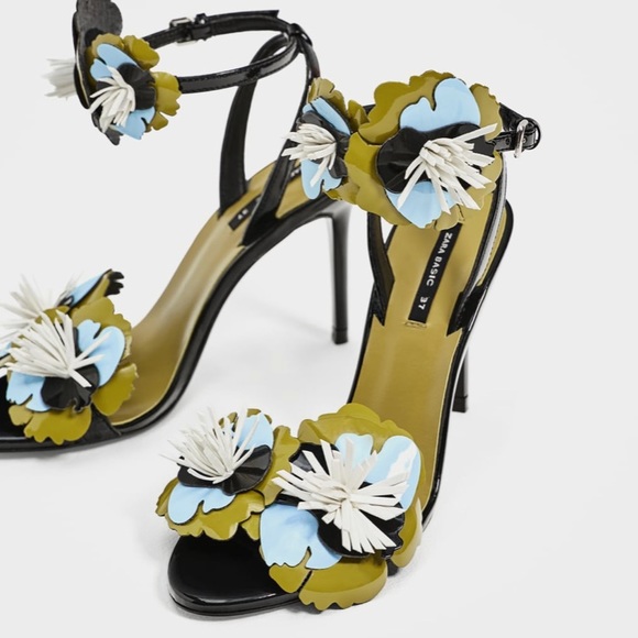 flower heel sandals